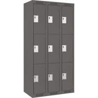 Casiers Clean Line, 3 niveaux, Bloc de 3, 36" x 18" x 72", Acier, Charbon, Rivet (assembl&eacute;) Helyx Safety & Industrial Supplies