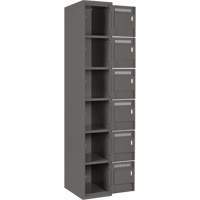 Petits casiers Clean Line, 6 niveaux, Bloc de 4, 48" x 18" x 72", Acier, Charbon, Rivet (assembl&eacute;) Helyx Safety & Industrial Supplies