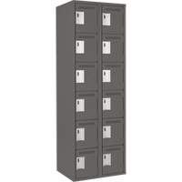 Petits casiers Clean Line, 6 niveaux, Bloc de 2, 24" x 18" x 72", Acier, Charbon, Rivet (assembl&eacute;) Helyx Safety & Industrial Supplies