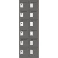 Petits casiers Clean Line, 6 niveaux, Bloc de 2, 24" x 18" x 72", Acier, Charbon, Rivet (assembl&eacute;) Helyx Safety & Industrial Supplies