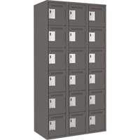 Petits casiers Clean Line, 6 niveaux, Bloc de 3, 36" x 18" x 72", Acier, Charbon, Rivet (assembl&eacute;) Helyx Safety & Industrial Supplies