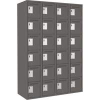 Petits casiers Clean Line, 6 niveaux, Bloc de 4, 48" x 18" x 72", Acier, Charbon, Rivet (assembl&eacute;) Helyx Safety & Industrial Supplies