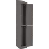Casiers Clean Line, 2 niveaux, Bloc de 4, 48" x 18" x 78", Acier, Charbon, Rivet (assembl&eacute;) Helyx Safety & Industrial Supplies