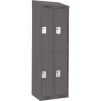 Casiers Clean Line, 2 niveaux, Bloc de 2, 24" x 18" x 78", Acier, Charbon, Rivet (assembl&eacute;) Helyx Safety & Industrial Supplies