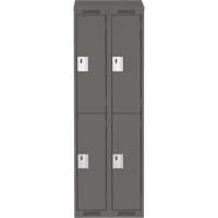 Casiers Clean Line, 2 niveaux, Bloc de 2, 24" x 18" x 78", Acier, Charbon, Rivet (assembl&eacute;) Helyx Safety & Industrial Supplies