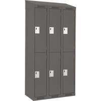 Casiers Clean Line, 2 niveaux, Bloc de 3, 36" x 18" x 78", Acier, Charbon, Rivet (assembl&eacute;) Helyx Safety & Industrial Supplies
