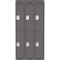 Casiers Clean Line, 2 niveaux, Bloc de 3, 36" x 18" x 78", Acier, Charbon, Rivet (assembl&eacute;) Helyx Safety & Industrial Supplies