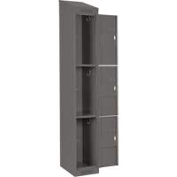 Casiers Clean Line, 3 niveaux, Bloc de 4, 48" x 18" x 78", Acier, Charbon, Rivet (assembl&eacute;) Helyx Safety & Industrial Supplies