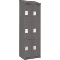 Casiers Clean Line, 3 niveaux, Bloc de 2, 24" x 18" x 78", Acier, Charbon, Rivet (assembl&eacute;) Helyx Safety & Industrial Supplies