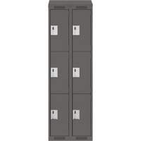 Casiers Clean Line, 3 niveaux, Bloc de 2, 24" x 18" x 78", Acier, Charbon, Rivet (assembl&eacute;) Helyx Safety & Industrial Supplies