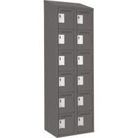 Petits casiers Clean Line, 6 niveaux, Bloc de 2, 24" x 18" x 78", Acier, Charbon, Rivet (assembl&eacute;) Helyx Safety & Industrial Supplies