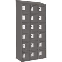 Petits casiers Clean Line, 6 niveaux, Bloc de 3, 36" x 18" x 78", Acier, Charbon, Rivet (assembl&eacute;) Helyx Safety & Industrial Supplies