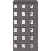 Petits casiers Clean Line, 6 niveaux, Bloc de 3, 36" x 18" x 78", Acier, Charbon, Rivet (assembl&eacute;) Helyx Safety & Industrial Supplies