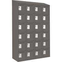 Petits casiers Clean Line, 6 niveaux, Bloc de 4, 48" x 18" x 78", Acier, Charbon, Rivet (assembl&eacute;) Helyx Safety & Industrial Supplies