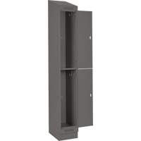 Casiers Clean Line, 2 niveaux, Bloc de 4, 48" x 18" x 82", Acier, Charbon, Rivet (assembl&eacute;) Helyx Safety & Industrial Supplies