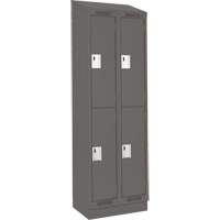 Casiers Clean Line, 2 niveaux, Bloc de 2, 24" x 18" x 82", Acier, Charbon, Rivet (assembl&eacute;) Helyx Safety & Industrial Supplies