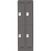 Casiers Clean Line, 2 niveaux, Bloc de 2, 24" x 18" x 82", Acier, Charbon, Rivet (assembl&eacute;) Helyx Safety & Industrial Supplies