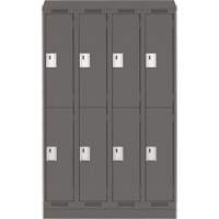 Casiers Clean Line, 2 niveaux, Bloc de 4, 48" x 18" x 82", Acier, Charbon, Rivet (assembl&eacute;) Helyx Safety & Industrial Supplies