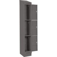 Casiers Clean Line, 3 niveaux, Bloc de 4, 48" x 18" x 82", Acier, Charbon, Rivet (assembl&eacute;) Helyx Safety & Industrial Supplies