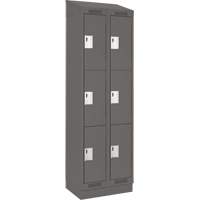 Casiers Clean Line, 3 niveaux, Bloc de 2, 24" x 18" x 82", Acier, Charbon, Rivet (assembl&eacute;) Helyx Safety & Industrial Supplies