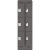Casiers Clean Line, 3 niveaux, Bloc de 2, 24" x 18" x 82", Acier, Charbon, Rivet (assembl&eacute;) Helyx Safety & Industrial Supplies