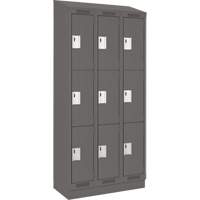 Casiers Clean Line, 3 niveaux, Bloc de 3, 36" x 18" x 82", Acier, Charbon, Rivet (assembl&eacute;) Helyx Safety & Industrial Supplies