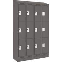 Casiers Clean Line, 3 niveaux, Bloc de 4, 48" x 18" x 82", Acier, Charbon, Rivet (assembl&eacute;) Helyx Safety & Industrial Supplies