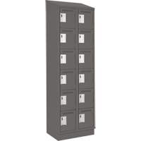 Petits casiers Clean Line, 6 niveaux, Bloc de 2, 24" x 18" x 82", Acier, Charbon, Rivet (assembl&eacute;) Helyx Safety & Industrial Supplies