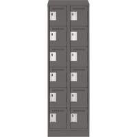 Petits casiers Clean Line, 6 niveaux, Bloc de 2, 24" x 18" x 82", Acier, Charbon, Rivet (assembl&eacute;) Helyx Safety & Industrial Supplies