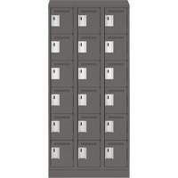 Petits casiers Clean Line, 6 niveaux, Bloc de 3, 36" x 18" x 82", Acier, Charbon, Rivet (assembl&eacute;) Helyx Safety & Industrial Supplies