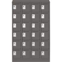 Petits casiers Clean Line, 6 niveaux, Bloc de 4, 48" x 18" x 82", Acier, Charbon, Rivet (assembl&eacute;) Helyx Safety & Industrial Supplies