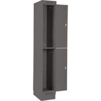 Casiers Clean Line, 2 niveaux, Bloc de 4, 48" x 18" x 76", Acier, Charbon, Rivet (assembl&eacute;) Helyx Safety & Industrial Supplies
