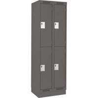 Casiers Clean Line, 2 niveaux, Bloc de 2, 24" x 18" x 76", Acier, Charbon, Rivet (assembl&eacute;) Helyx Safety & Industrial Supplies