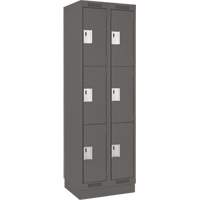 Casiers Clean Line, 3 niveaux, Bloc de 2, 24" x 18" x 76", Acier, Charbon, Rivet (assembl&eacute;) Helyx Safety & Industrial Supplies