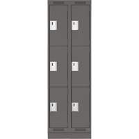Casiers Clean Line, 3 niveaux, Bloc de 2, 24" x 18" x 76", Acier, Charbon, Rivet (assembl&eacute;) Helyx Safety & Industrial Supplies