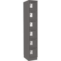 Petits casiers Clean Line, 6 niveaux, 12" x 18" x 76", Acier, Charbon, Rivet (assembl&eacute;) Helyx Safety & Industrial Supplies