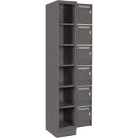 Petits casiers Clean Line, 6 niveaux, Bloc de 4, 48" x 18" x 76", Acier, Charbon, Rivet (assembl&eacute;) Helyx Safety & Industrial Supplies