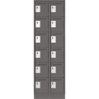 Petits casiers Clean Line, 6 niveaux, Bloc de 2, 24" x 18" x 76", Acier, Charbon, Rivet (assembl&eacute;) Helyx Safety & Industrial Supplies