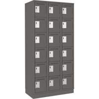 Petits casiers Clean Line, 6 niveaux, Bloc de 3, 36" x 18" x 76", Acier, Charbon, Rivet (assembl&eacute;) Helyx Safety & Industrial Supplies