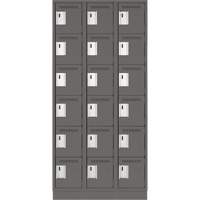 Petits casiers Clean Line, 6 niveaux, Bloc de 3, 36" x 18" x 76", Acier, Charbon, Rivet (assembl&eacute;) Helyx Safety & Industrial Supplies