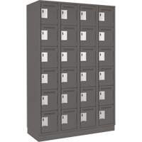 Petits casiers Clean Line, 6 niveaux, Bloc de 4, 48" x 18" x 76", Acier, Charbon, Rivet (assembl&eacute;) Helyx Safety & Industrial Supplies