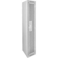 Clean Line Lockers, 12" x 12" x 72", Steel, Grey, Rivet (Assembled), Perforated Helyx Safety & Industrial Supplies