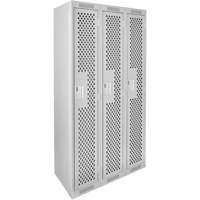 Casiers Clean Line, Bloc de 3, 36" x 15" x 72", Acier, Gris, Rivet (assembl&eacute;), Perfor&eacute; Helyx Safety & Industrial Supplies