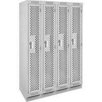 Casiers Clean Line, Bloc de 4, 48" x 15" x 76", Acier, Gris, Rivet (assembl&eacute;), Perfor&eacute; Helyx Safety & Industrial Supplies
