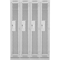 Casiers Clean Line, Bloc de 4, 48" x 15" x 76", Acier, Gris, Rivet (assembl&eacute;), Perfor&eacute; Helyx Safety & Industrial Supplies