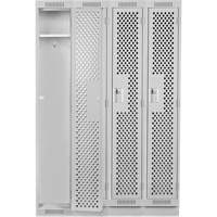 Casiers Clean Line, Bloc de 4, 48" x 15" x 76", Acier, Gris, Rivet (assembl&eacute;), Perfor&eacute; Helyx Safety & Industrial Supplies