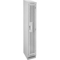 Clean Line Lockers, 12" x 18" x 82", Steel, Grey, Rivet (Assembled), Perforated Helyx Safety & Industrial Supplies