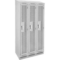Casiers Clean Line, Bloc de 3, 36" x 18" x 82", Acier, Gris, Rivet (assembl&eacute;), Perfor&eacute; Helyx Safety & Industrial Supplies
