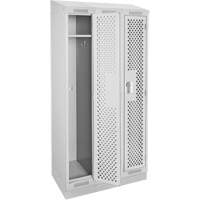 Casiers Clean Line, Bloc de 3, 36" x 18" x 82", Acier, Gris, Rivet (assembl&eacute;), Perfor&eacute; Helyx Safety & Industrial Supplies