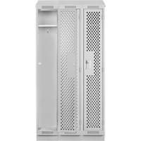 Casiers Clean Line, Bloc de 3, 36" x 18" x 82", Acier, Gris, Rivet (assembl&eacute;), Perfor&eacute; Helyx Safety & Industrial Supplies